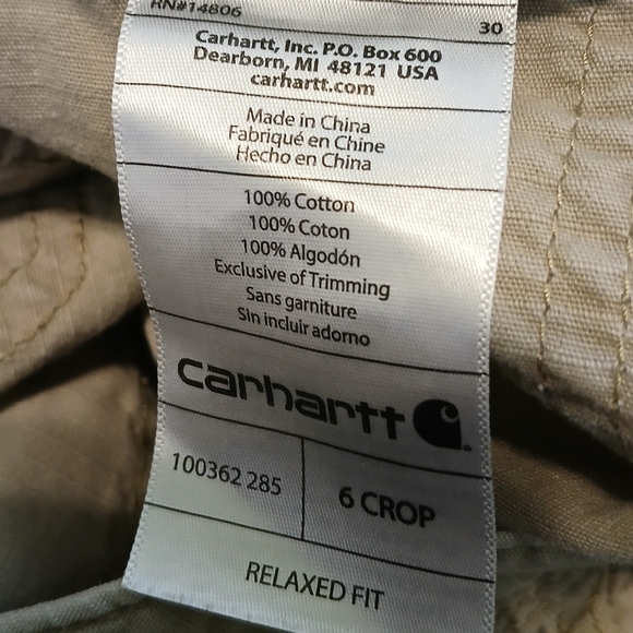 Carhartt Mid-Rise Relaxed Fit Crop Capri Pants Women's Size 6 - Picture 4 of 4